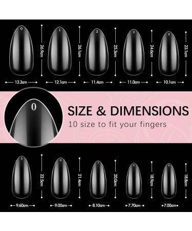 Shop Bartbox 500 Almond Nail Tips - Medium Full Cover Clear Acrylic for Gel Nails 10 Sizes - Perfect for Salons & DIY Nail Art - Buy Online on SooperMarket.com