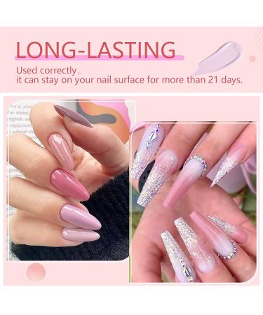 Saviland Poly Nail Gel Kit - Pink Series 7 Colors Nail Extension Set with 48W Nail Lamp and Manicure Tools - for Salon Quality Nails at Home - Buy Online on SooperMarket.com
