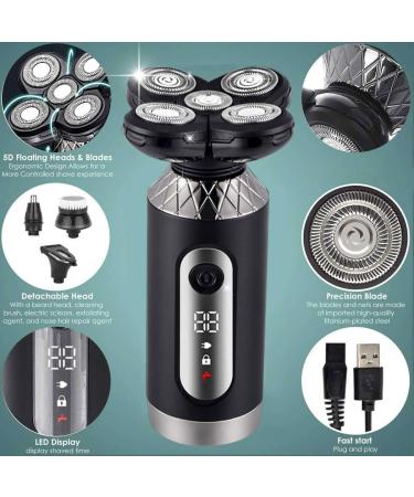 Buy 4 in 1 Electric Razor for Men | Waterproof Rechargeable Shaver & Beard Trimmer - Wet & Dry Use - Buy Online on SooperMarket.com