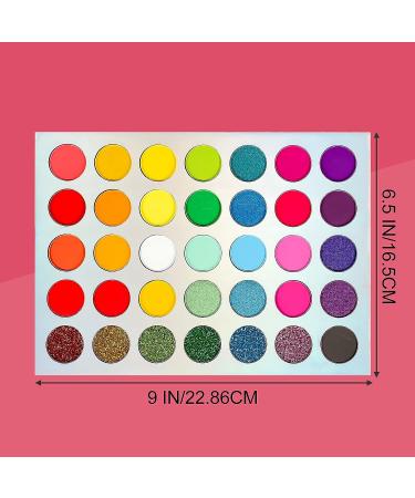 Jutoe 35-Color High Pigmented Eyeshadow Palette - Matte, Shimmer, Glitter | Long Lasting, Waterproof Eye Makeup (Style 2) - Buy Online on SooperMarket.com