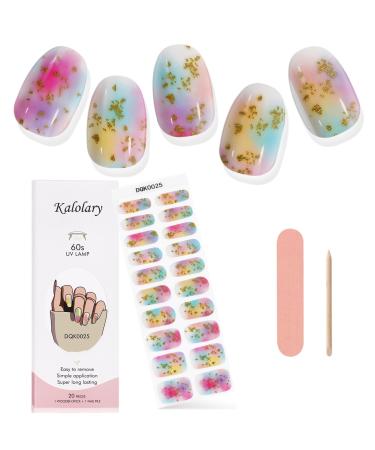 Kalolary Gel Nail Polish Strips Nail Gel Art Sticker Waterproof Full Nail Wraps Decal Sets with Nail File and Stick for Women Girls Nail Art Decor (UV/LED Lamp Required) (Colorful)