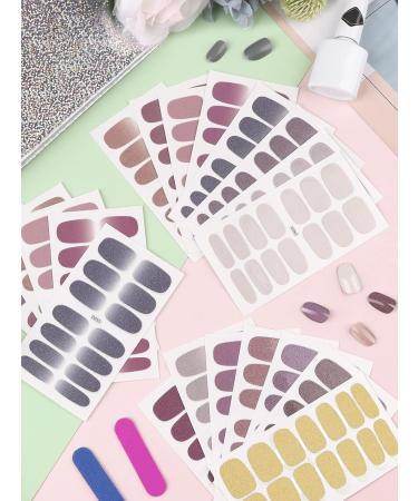 20 Sheets Nail Polish Stickers - Kalolary Full Wraps & Nail Files | Self-Adhesive Gel Nail Strips for Women & Girls - Fast International Shipping - Buy Online on SooperMarket.com