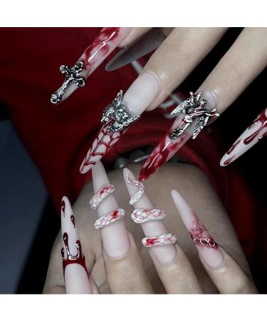 RUNRAYAY 28pcs 3D Halloween Nail Charms Cross Chrome Metal Nail Art Charm Vintage Gothic Retro Punk Skulls Mixed for Manicure Craft DIY Nail Art Decoration Accessories with a Box - Buy Online on SooperMarket.com