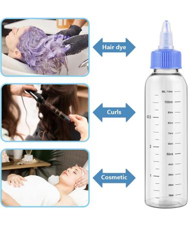 ASTER 4Pcs Oil Applicator Bottle for Hair Squeeze 4 OZ Empty Plastic Bottles Applicator with Twist Top Cap Clear Plastic Refillable Bottle PET Open/Close Nozzle - Multi Purpose(White Blue) - Buy Online on SooperMarket.com