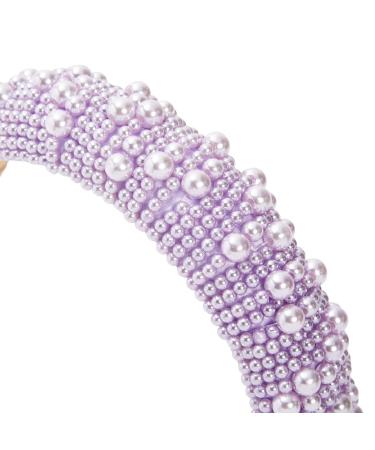 Padded Pearl Headbands 2 Pack - Lavender & Off White Crystal Headbands for Women - Buy Online on SooperMarket.com