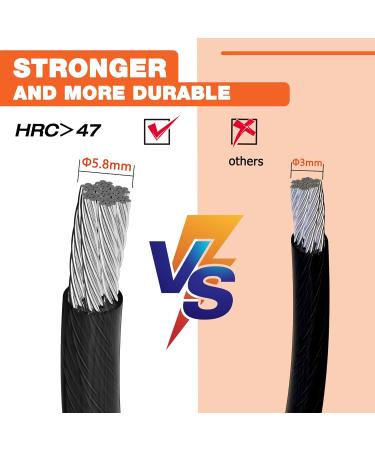 Valuemax 2m Safety Loop Cable - Plastic Coated Steel Cable for Bicycle Motorcycle & eBike | 12mm Thick Black - Secure Your Ride! - Buy Online on SooperMarket.com