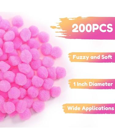 Caydo 200PCS Pink 1 Inch Pom Poms for Arts and Crafts- Mother's Day Gift Idea for Kids Creative Projects - Buy Online on SooperMarket.com