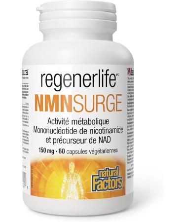 Natural Factors Regenerlife NMNSURGE 150 mg 60 vegetarian capsules Metobolically Active (Vitamin B3) Nicotinamide Mononucleotide (NMN) Healthy Aging Support - Buy Online on SooperMarket.com