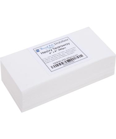 Threadart Tearaway Embroidery Stabilizer | Heavy Weight 2.8 oz | 4" x 8" 250 Precut Sheets | Cutaway and Tearaway Available in Rolls and Precut Sheets 250 4"X8" SHEETS HEAVY TEAR-AWAY
