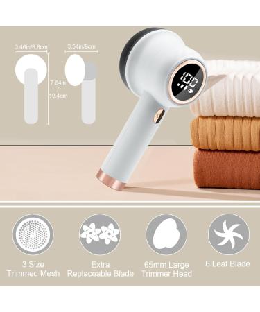 Rechargeable Fabric Shaver & Lint Remover | Cordless Electric Sweater Lint Shaver with 6-Leaf Stainless Steel Blades for Clothes & Furniture - Buy Online on SooperMarket.com