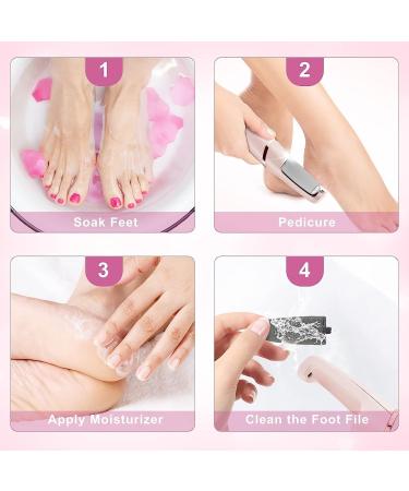 Electric Foot File Electric Foot Callus Remover USB Rechargeable Waterproof Hard Skin Remover Foot with 2 Rollers 2 Speed LED Light Professional Pedicure Tool for feet Cracked Heels Pink - Buy Online on SooperMarket.com