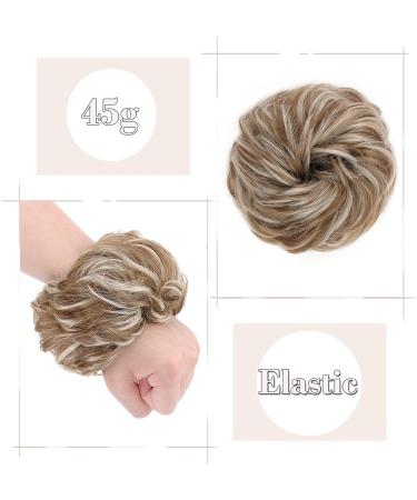 Messy Hair Scrunchies Thick Hair Bun Extensions 45g Coffee Brown mix Bleach Blonde Honey Blond-Bleach Blond - Buy Online on SooperMarket.com