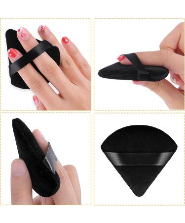12pc Triangle Powder Puff Makeup Sponges with Strap - Soft Velour Beauty Tool for Mineral Powder & Foundation - Black - Buy Online on SooperMarket.com