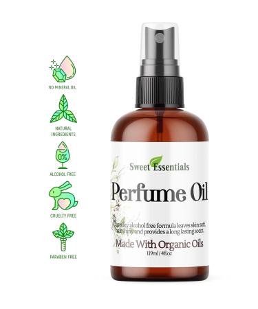 Buy Sweet Essentials Spun Sugar & Vanilla Perfume Oil - Organic Alcohol-Free Spray for Hair & Body | 4 fl oz - Buy Online on SooperMarket.com