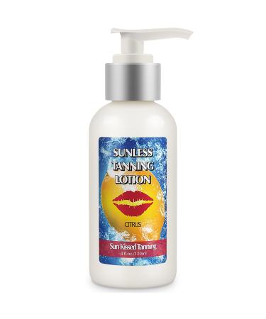 Best Sunless Tanner Lotion by Sun Kissed Tanning: Enough Self Tanning Lotion For Flawless Tan on Your Entire Body & Face. Healthy Tanner With Natural Ingredients (4oz)