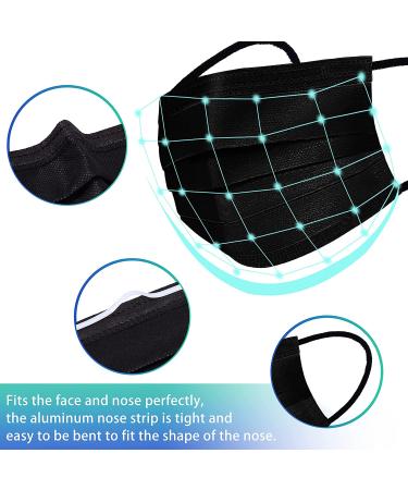 Adult 4-Ply Disposable Soft Face Mask - Breathable Safety Black Mask - Buy Online on SooperMarket.com