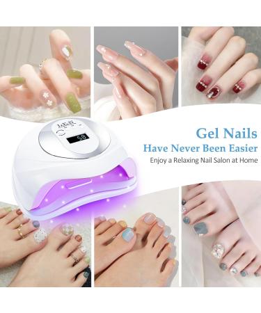 UV Nail Lamp Gel Nail Lamp Nail Dryer 180W Professional UV LED Nail Lamp UV Lamps for Gel Nails with Automatic Sensor/4 Timer Setting UV LED Nail Lamp Curing Lamp for Home Salon 23*11-White - Buy Online on SooperMarket.com