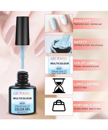 23pcs Glow in the Dark Gel Nail Polish Set with Base, Glossy & Matte Top Coat - Neon Mint, Red, White, Black DIY Gel Kit - Christmas Gift - Buy Online on SooperMarket.com