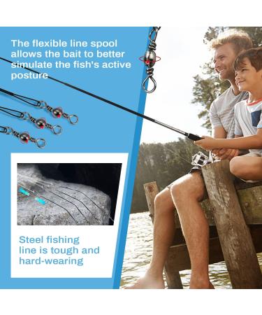 75PC Fishing Accessories Set | 40PC Steel Leaders Rubber Fish & Jig Heads for Freshwater & Saltwater | Ultimate Fishing Gear - Buy Online on SooperMarket.com