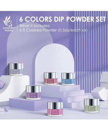 Lavender Violets 14g x 6 Colors Dip Powder White Nude Pink French Nail Art Manicure Large Capacity Dipping Powder Nail Powder Salon Choice J225 - Buy Online on SooperMarket.com
