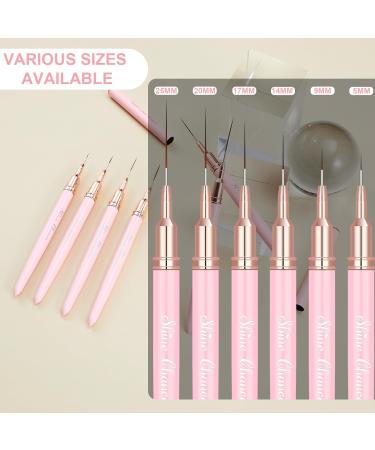 Shince Chance Nail Art Liner Brushes Set 6Pcs Gel Polish Fine Drawing Tools for Nail Art Pink Acrylic Stripping Painting Pens - Buy Online on SooperMarket.com