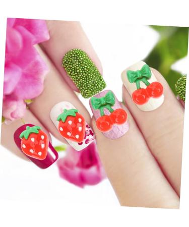 FRCOLOR 180 Pcs Nail Fruits Decoration Cute Lip Gloss Tool Nail Decoration Fruit Slices Cherry Fruit Flatback Lip Gloss Kit to Nail Art Charms Hair Red Resin Nail Supplies Strawberry 3d - Buy Online on SooperMarket.com