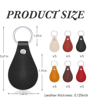 30 Pcs DIY Leather Key Fob Kit with Rivets & Rings for Engraving - Multi Colors - Buy Online on SooperMarket.com