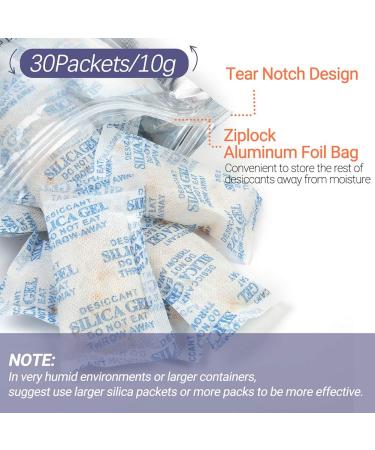 LotFancy Silica Gel Dryer Bags - Reusable 30 Pack (10g Each) for Food Storage | Safe & Non-toxic Dehydrator Peebles - Buy Online on SooperMarket.com