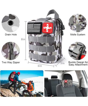 222 PCS Emergency Survival Gear First Aid Kit with Molle Bag - Outdoor Camping, Hunting, Hiking, Fishing - Gifts for Men Women - Buy Online on SooperMarket.com