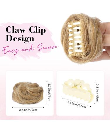REECHO 2 PCS Mini Claw Clip in Messy & Cat Ears Hair Bun Extensions Wig Accessory Updo Hairpieces for Women Girls (Pack of 2-3.5" Wavy Golden with Blonde Highlights) Pack of 2 - 3.5" Wavy Golden with Blonde Highlights - Buy Online on SooperMarket.com