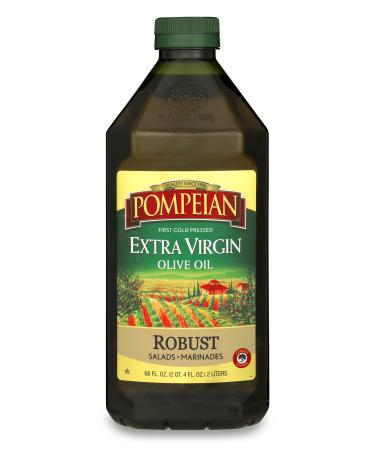 Pompeian Robust Extra Virgin Olive Oil, First Cold Pressed, Full-Bodied Flavor, Perfect for Salad Dressings & Marinades, 68 FL. OZ. Robust Extra Virgin Olive Oil 68 Fl Oz (Pack of 1)