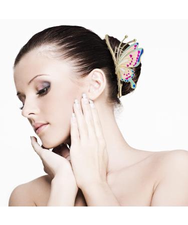 4-Pc Set 4.3 Inch Butterfly Hair Claw Clips - Sparkly Non-Slip Metal Hairpins for Women & Girls - Buy Online on SooperMarket.com