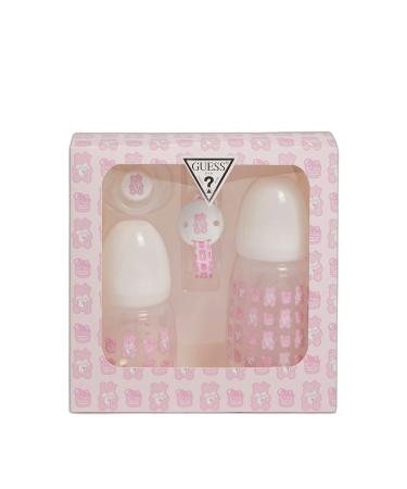 Set of 2 Bib rons + pacifier + bow baby girl Guess