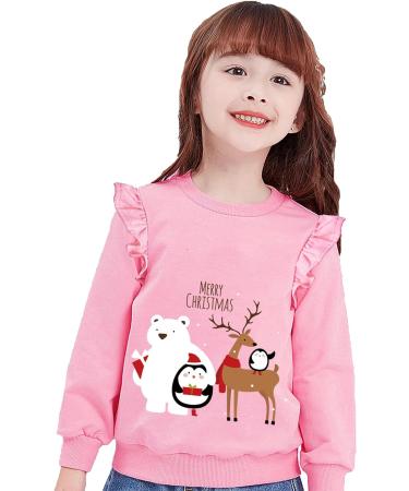 Girls Christmas Jumper Sweatshirt - Santa Claus Reindeer Top | Ages 1-7 Years - Buy Online on SooperMarket.com