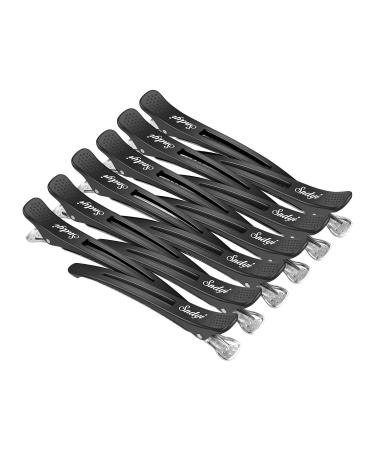 Sndyi Hair Clips 12 Packs - Professional Hair Clips for Styling Sectioning Non Slip Duckbill Clips Hair Roller Clips No Crease Salon Hair Clips Barber Hair Blips 4.3'' Black 12pcs