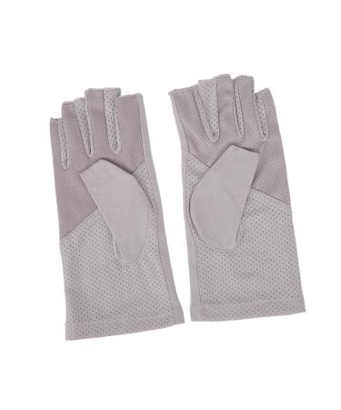 Manicure Gloves Protection Stretchy Breathable Fingerless Fiber Cotton Nail Lamp Gloves For Home Salon Anti U V Gloves For Gel Nail Lamp Fingerless U V Gloves Prevent Hands(Gray (for Alcantara 4978))