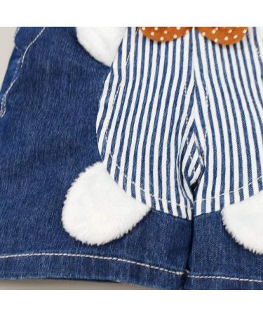 KIDSCOOL SPACE Baby Girl Jean Overalls with 3D Bunny, Toddler Denim Outfit, Blue 6-12 Months - Buy Online on SooperMarket.com
