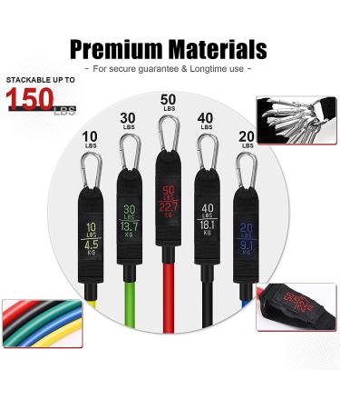 Resistance Band Set with Door Anchor, Handles, and Straps for Men and Women - 10150lbs | Workout and Exercise Bands for Muscle Training and Physical Therapy - Shape Your Body - Buy Online on SooperMarket.com