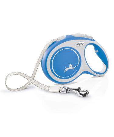 Flexi New Comfort Tape Grey & Blue Large 8m Retractable Dog Leash/Lead for dogs up to 50kgs/110lbs Large (8m) Grey & Blue