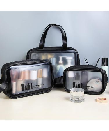 MAANGE Translucent Waterproof Toiletry Bag for Women Men - Travel Makeup Organizer in Black - Buy Online on SooperMarket.com