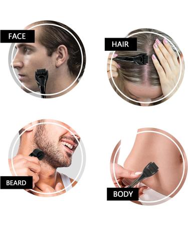 Dermaroller for Hair Growth INCELLICE Derma Roller 1.5mm Beard Growth Roller 540 Titanium Needles Microneedling Roller for Face Scalp Men and Women Use - Buy Online on SooperMarket.com