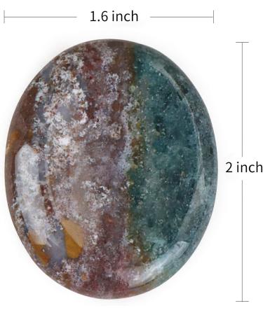 Artistone 2.0" Ocean Jasper Crystal Worry Stone Healing Crystal Chakras Polished Smooth Palm Thumb Pocket Gemstones for Anxiety Stress Reiki Crystal Healing & Wellness | Meditation Yoga - Buy Online on SooperMarket.com