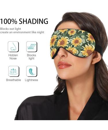 Haskirky Light Blocking Eye Mask for Deep Sleep | Breathable & Adjustable | Men and Women | Travel, Yoga, Meditation | Office Goodies | Spring Sunflowers - Buy Online on SooperMarket.com
