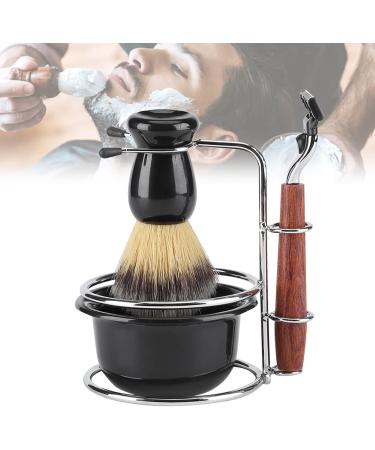 HERCHR 4-Piece Shaving Set | Manual Razor Stainless Steel Stand Brush & Bowl | Premium Men's Grooming Essentials - Buy Online on SooperMarket.com