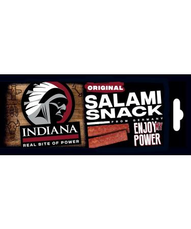 Indiana Beef Jerky - High Protein Dried Meat Snack | No Added Sugar Hot & Sweet Salami Flavor (18g 10 x 90g) - Shop Internationally - Buy Online on SooperMarket.com