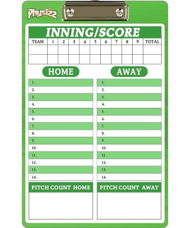 PHYSIZZ Dry Erase Baseball Coaches Clipboard - Double-Sided Coach Lineup Marker Board for Baseball & Softball - Buy Online on SooperMarket.com