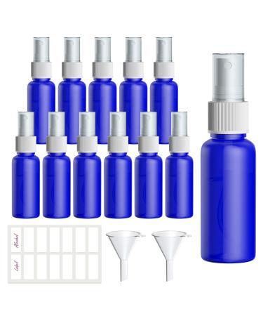 12*30ml spray bottle Portable refillable plastic atomizer Spray bottle Small for skin care water essential oil pharmacist perfume dust for air travel or outdoor sports (blue)