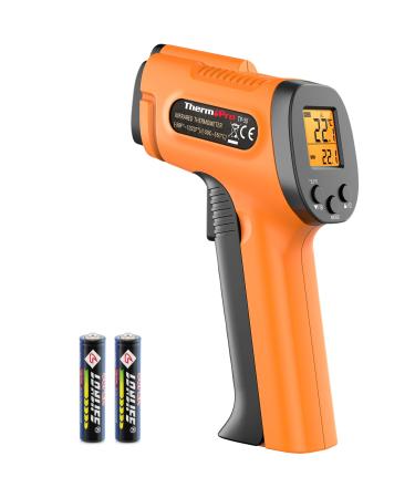 ThermoPro TP30 Infrared Thermometer Laser Temperature measuring device -50 C 550 C emission level adjustable Max/min/AVG measurement values (not for humans) Ideal for air conditioning car engine floor heating Celsius/Fahrenheit