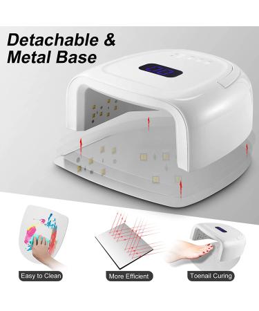 60W Rechargeable UV LED Nail Lamp with 42 Beads, Wireless & Portable Handle - Professional Curing Lamp for Fingernail and Toenail - Auto Sensor, Quick Dry Nail Machine - Buy Online on SooperMarket.com