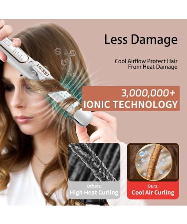 OBEST 360 Airflow Curling Iron & Titanium Flat Iron - 2 in 1 Fast Heat Straightener & Curler with Cooling Air Dual Voltage for Travel - White - Buy Online on SooperMarket.com